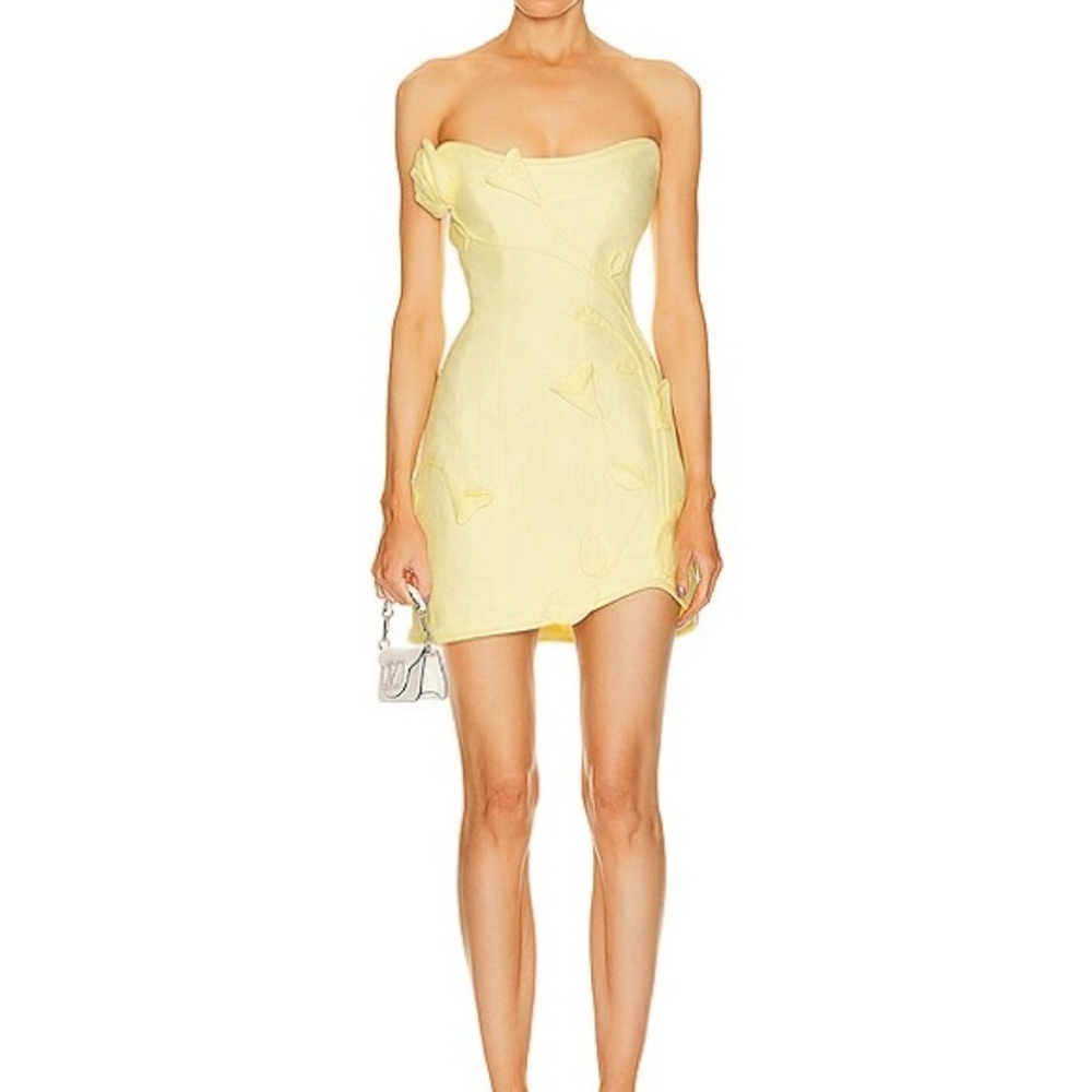 Zimmermann Strapless Yellow Mini Dress